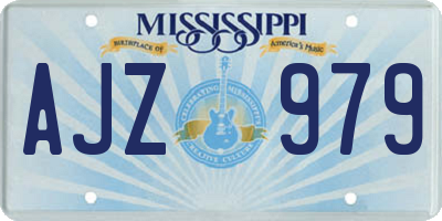 MS license plate AJZ979
