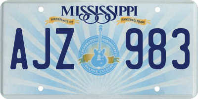 MS license plate AJZ983