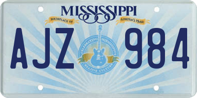 MS license plate AJZ984