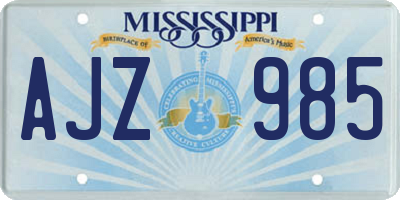 MS license plate AJZ985