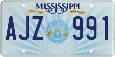 MS license plate AJZ991