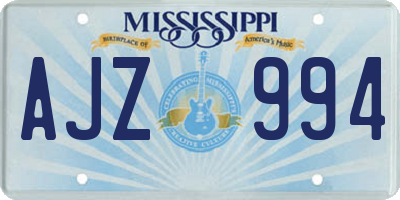 MS license plate AJZ994