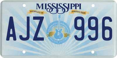 MS license plate AJZ996