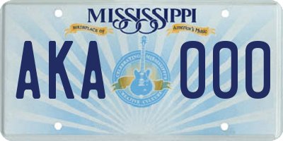 MS license plate AKA000