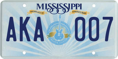 MS license plate AKA007