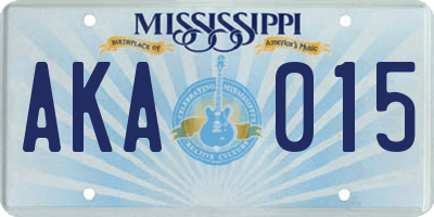 MS license plate AKA015