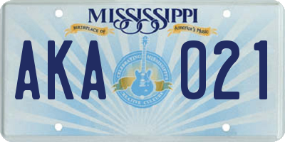 MS license plate AKA021