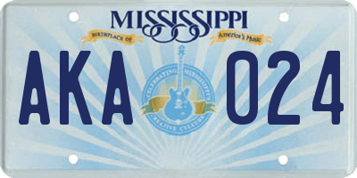 MS license plate AKA024