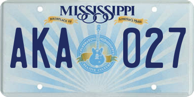 MS license plate AKA027