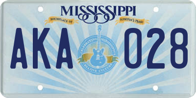 MS license plate AKA028