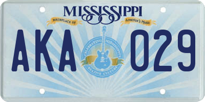 MS license plate AKA029