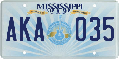 MS license plate AKA035