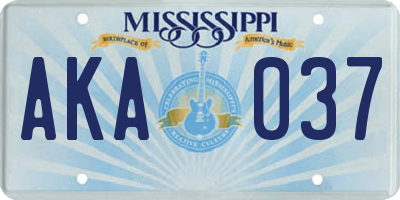 MS license plate AKA037