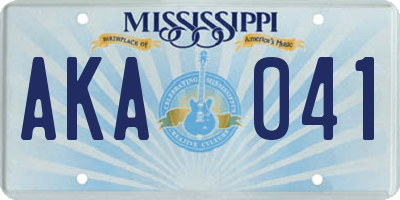MS license plate AKA041