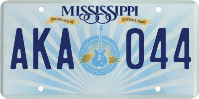 MS license plate AKA044