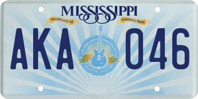 MS license plate AKA046