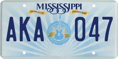 MS license plate AKA047