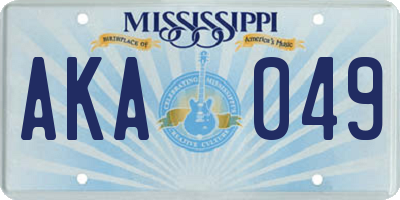 MS license plate AKA049