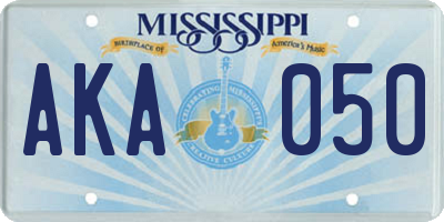 MS license plate AKA050