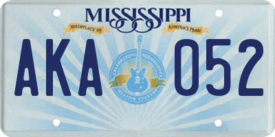 MS license plate AKA052