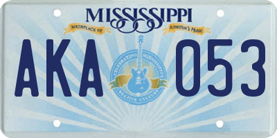 MS license plate AKA053