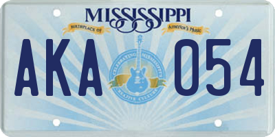 MS license plate AKA054