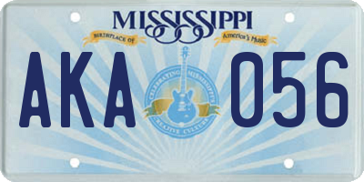 MS license plate AKA056