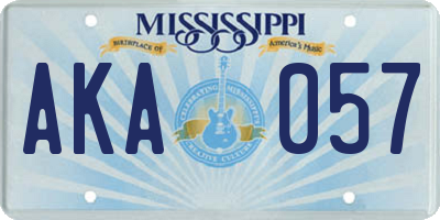 MS license plate AKA057