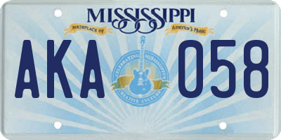 MS license plate AKA058
