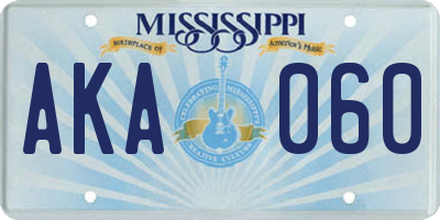 MS license plate AKA060