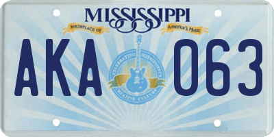 MS license plate AKA063