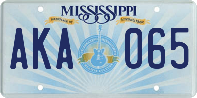MS license plate AKA065