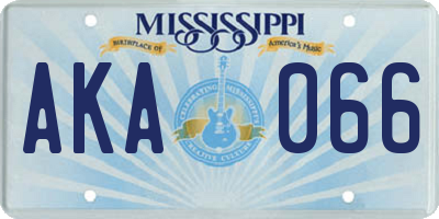 MS license plate AKA066