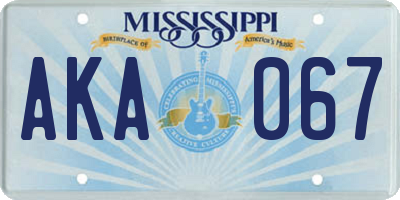 MS license plate AKA067