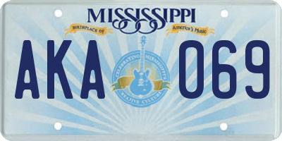 MS license plate AKA069