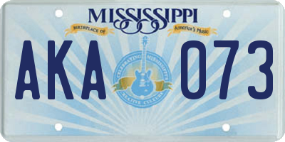 MS license plate AKA073
