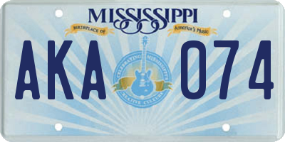 MS license plate AKA074