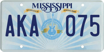 MS license plate AKA075