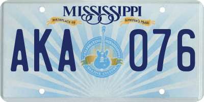 MS license plate AKA076