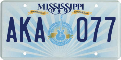 MS license plate AKA077