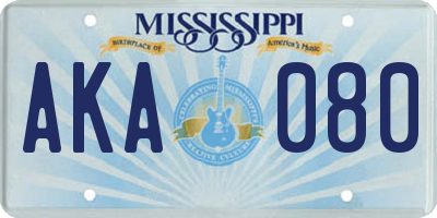 MS license plate AKA080