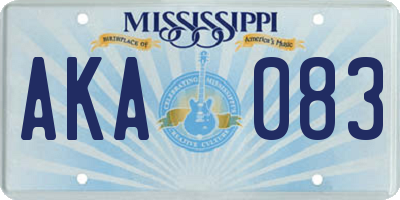 MS license plate AKA083