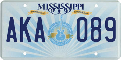 MS license plate AKA089