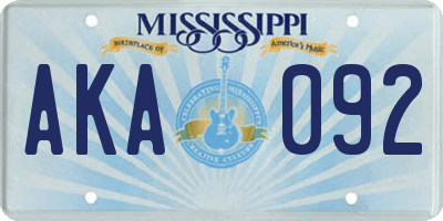 MS license plate AKA092