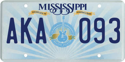 MS license plate AKA093