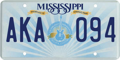 MS license plate AKA094