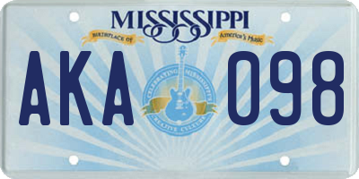 MS license plate AKA098