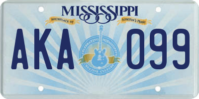 MS license plate AKA099