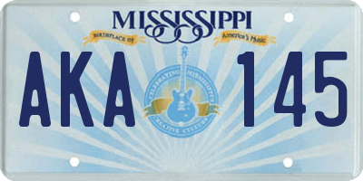MS license plate AKA145