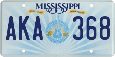 MS license plate AKA368